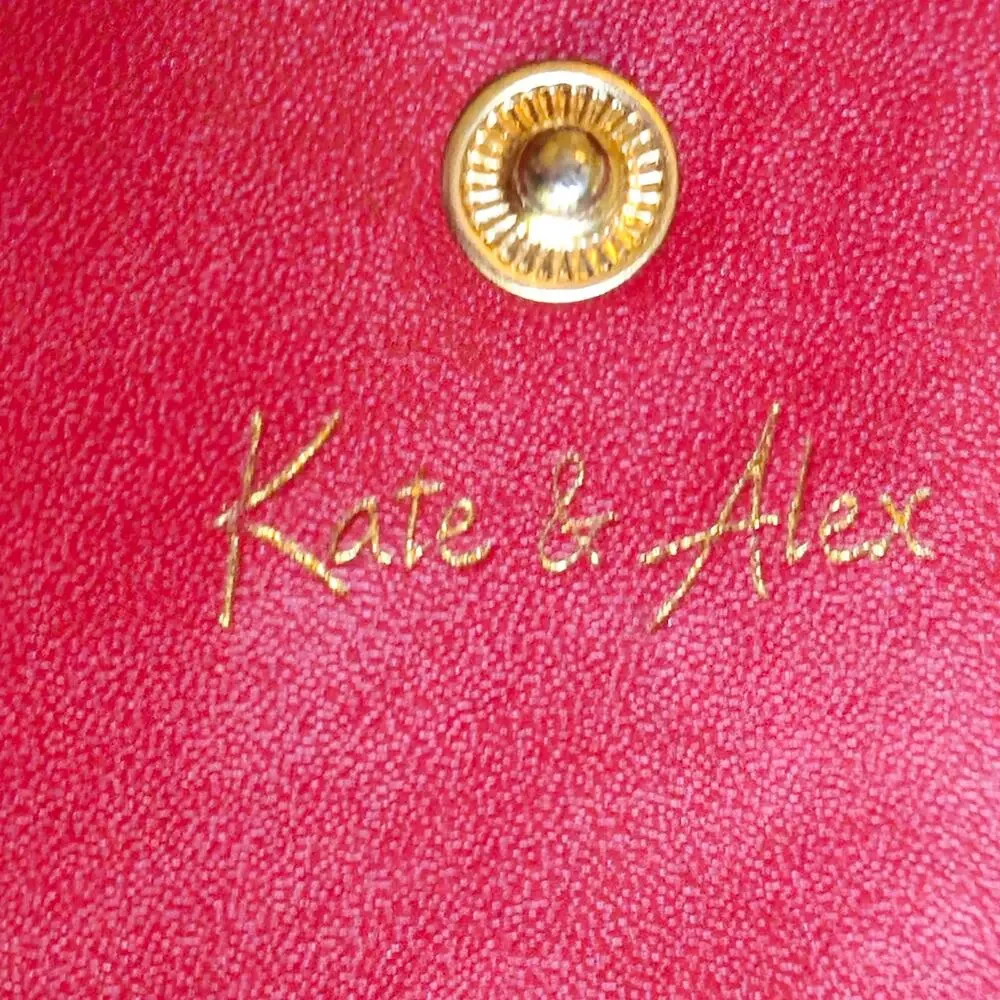 Kate & Alex Red Wallet Clutch Gold Tone Hardware Zip Coin Pocket
